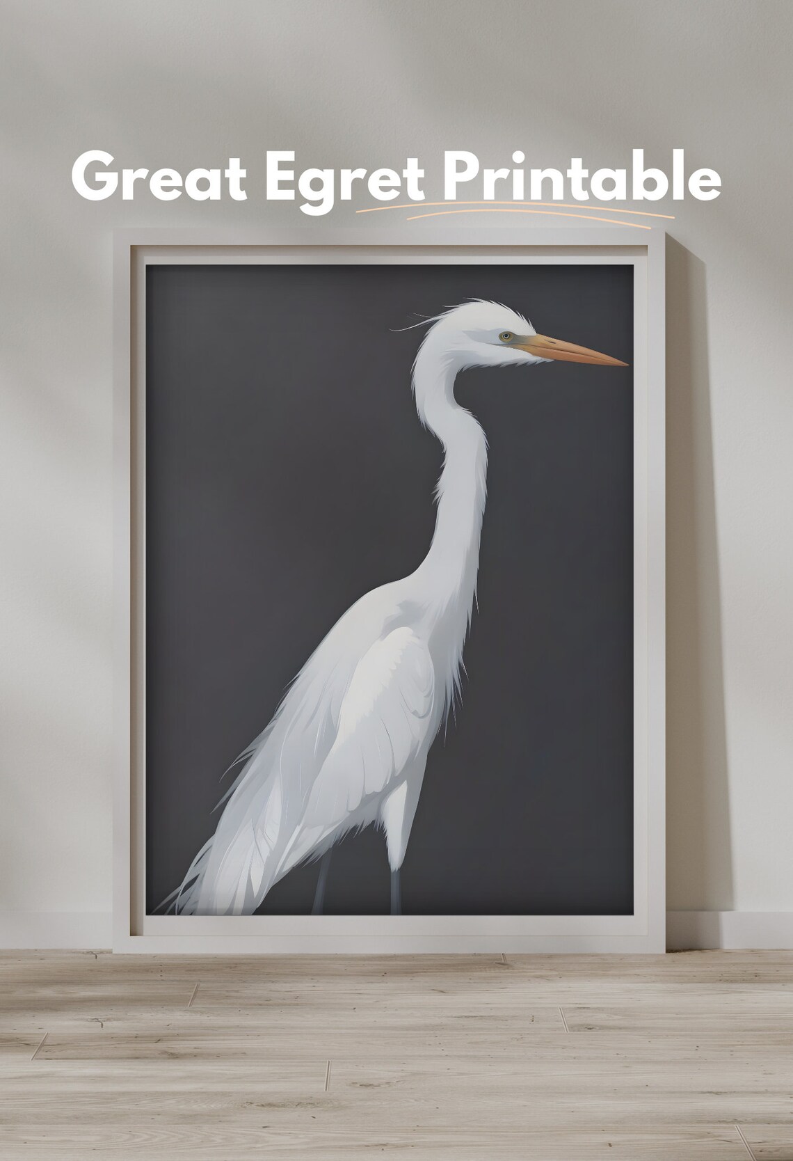 Great Egret Elegant Bird Decor, Art Print - Image 2