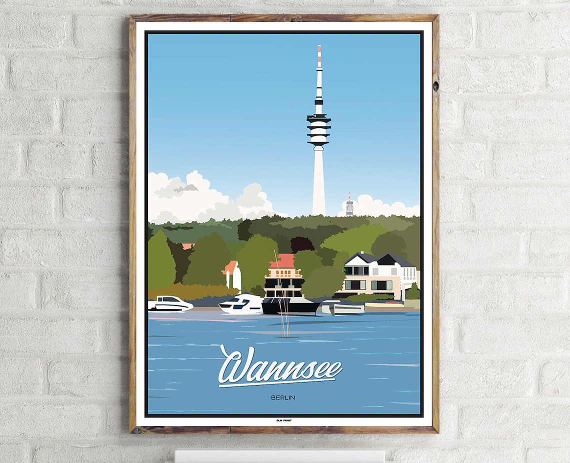 Wannsee Vintage Travel Poster, Place Poster Print