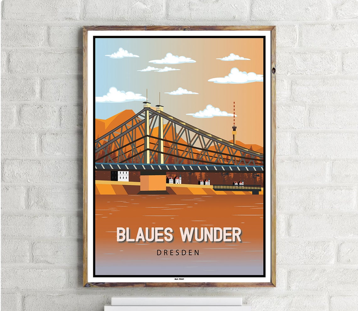 Blaues Wunder 1 Vintage Travel Poster