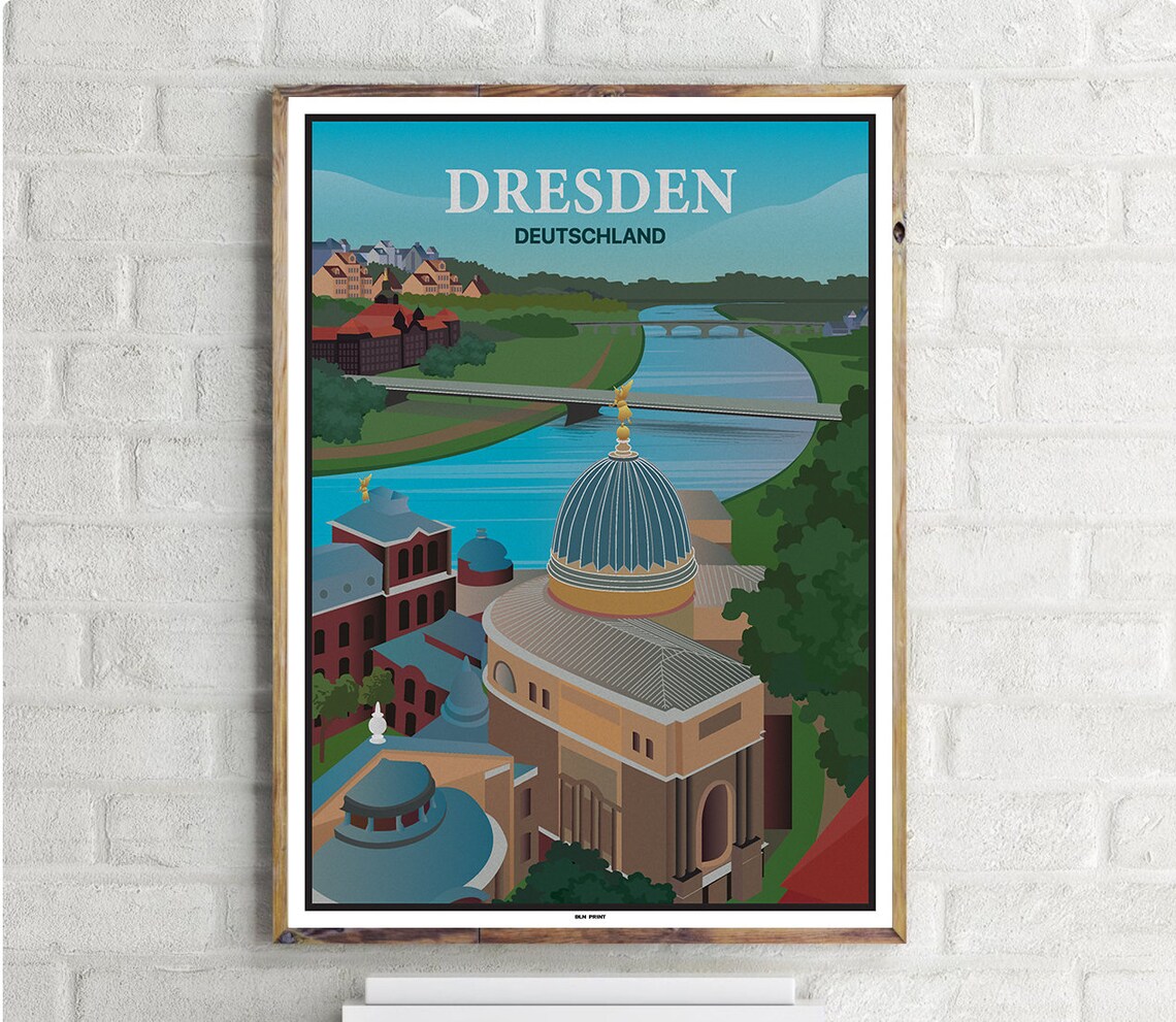 Universitt Der Knste Dresden Vintage Travel Poster