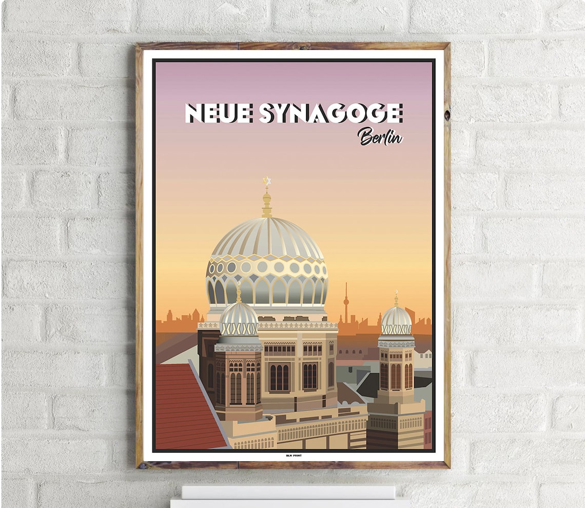 Mitte Neue Synagoge Vintage Travel Poster