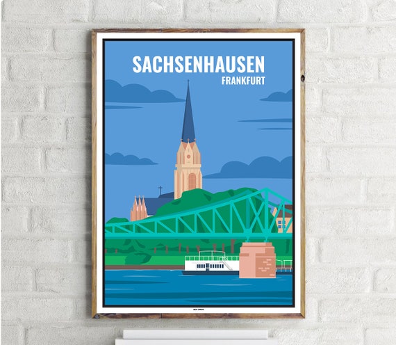 Frankfurt Sachsenhausen Vintage Travel Poster