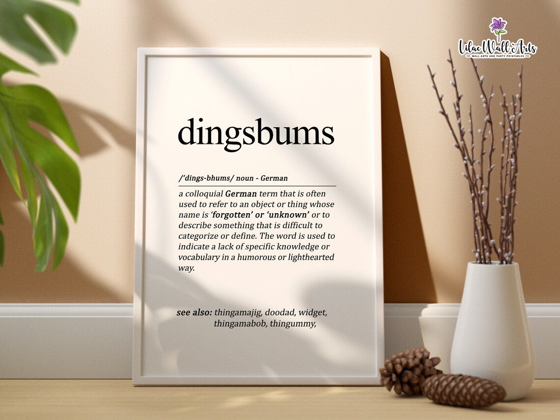 Dingsbums German Saying Typography Art Print