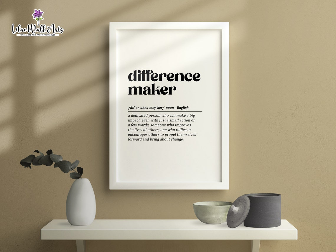 Difference Maker Inspirational Dictionary Definition Wall Print - Image 5