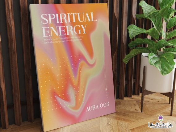 Spiritual Energy Print Orange Aura Maximalist Wall Art Aura Art Spiritual Gift Abundance Wall Art High Vibration Print Psychedelic Poster