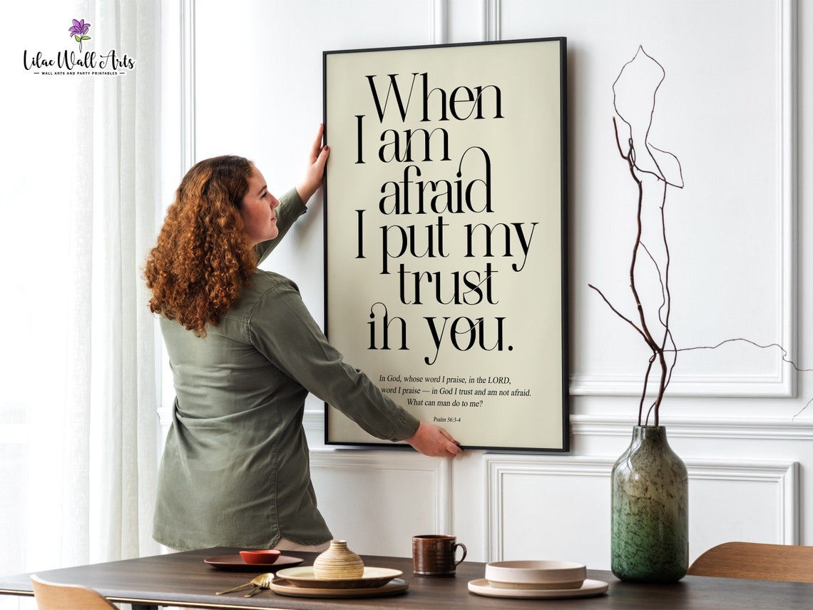 When I Am Afraid I Put My Trust In You Psalm 56 Boho Verse Poster - Image 2