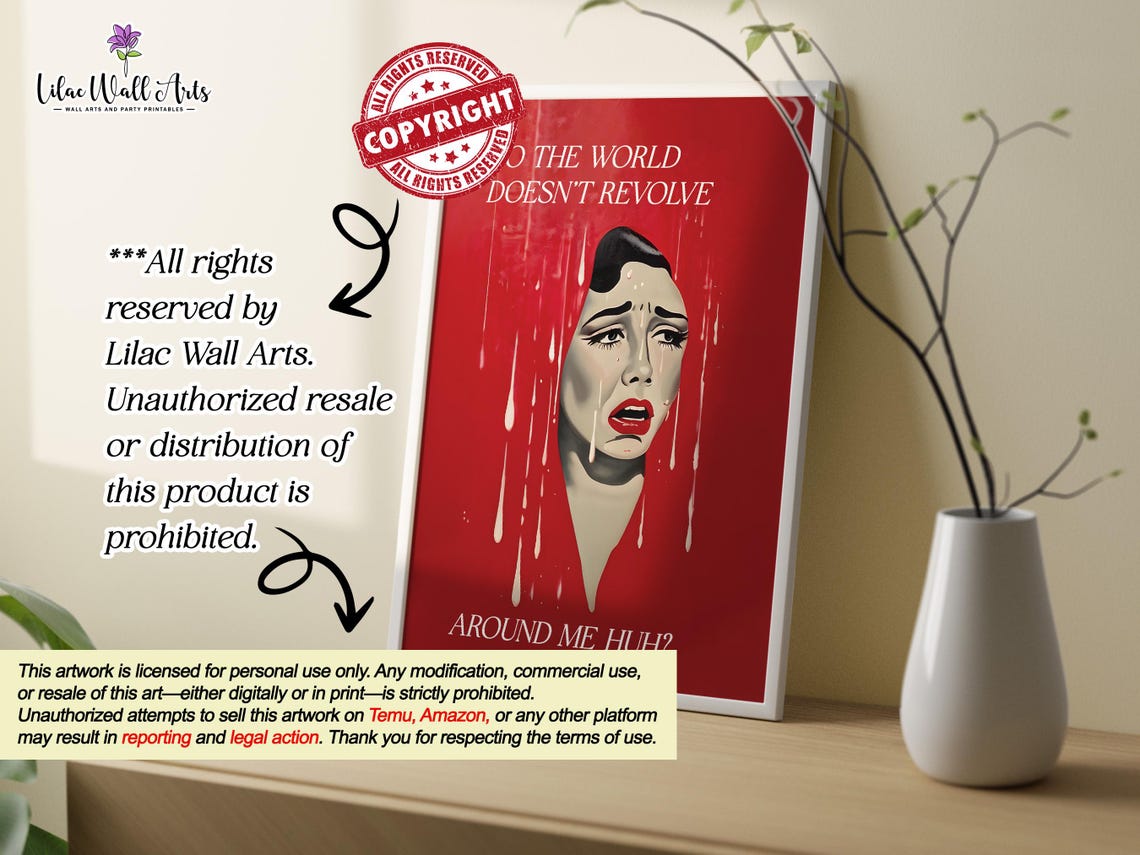 So The World Does Not Revolve Around Me Huh Red Retro Poster - Image 2