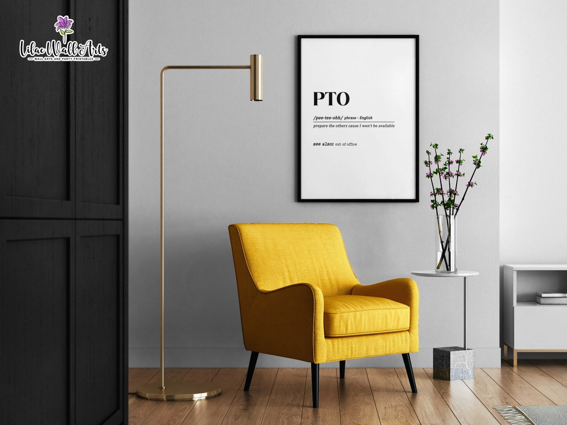 PTO Definition Funny Out of Office Vacation Humor Typography Poster - Image 4