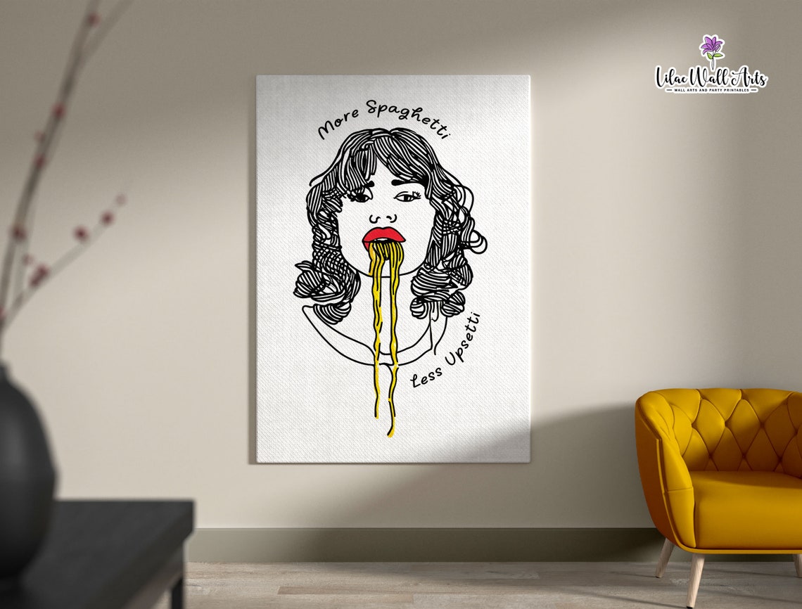 More Spaghetti Less Upsetti Funny Pasta Poster Kitchen Humor Decor - Image 6