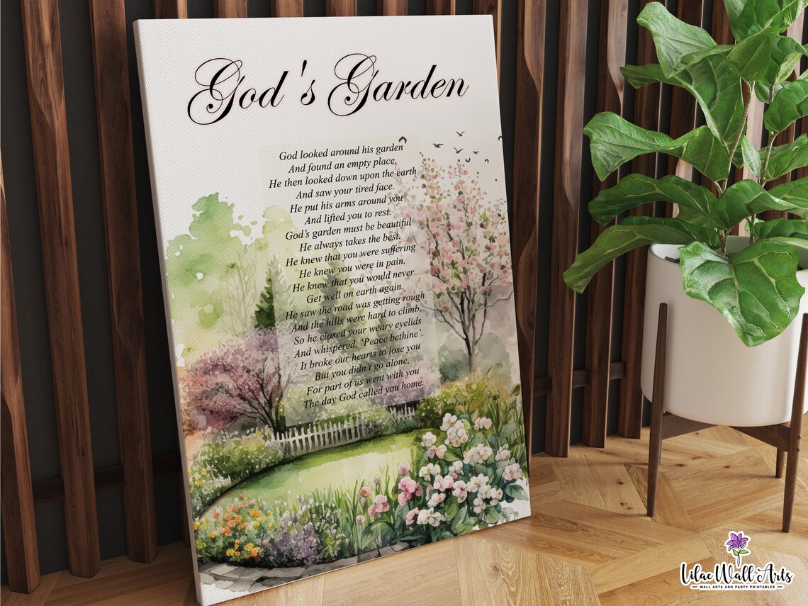 Gods Garden Memorial Poem, Religious Art Print - Image 6