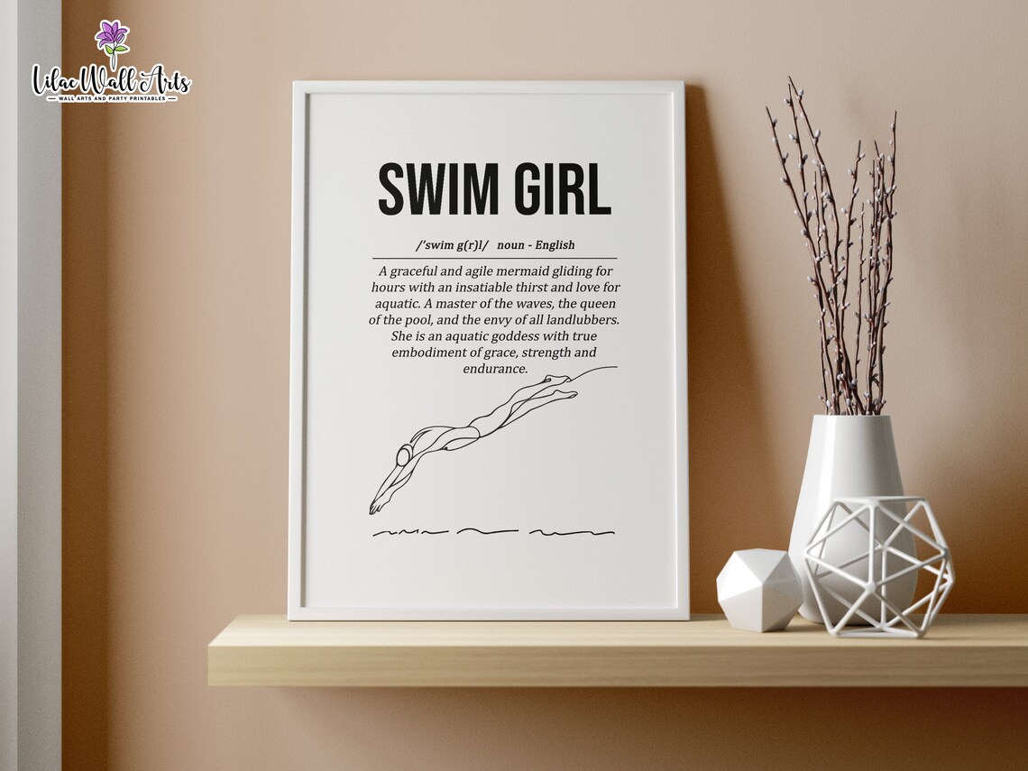 Swim Girl Definition Art, Sports Team Print - Image 5