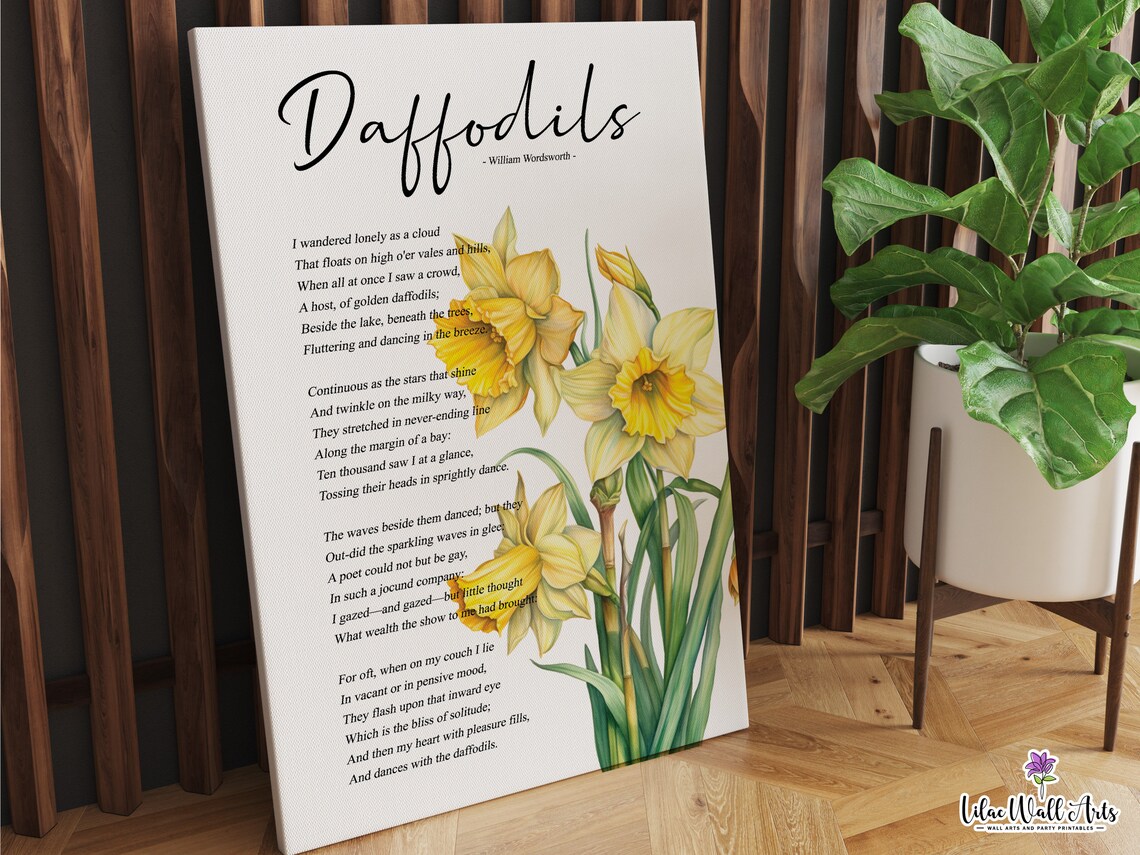 Daffodil Poetry Print, Wordsworth Botanical Poster - Image 6