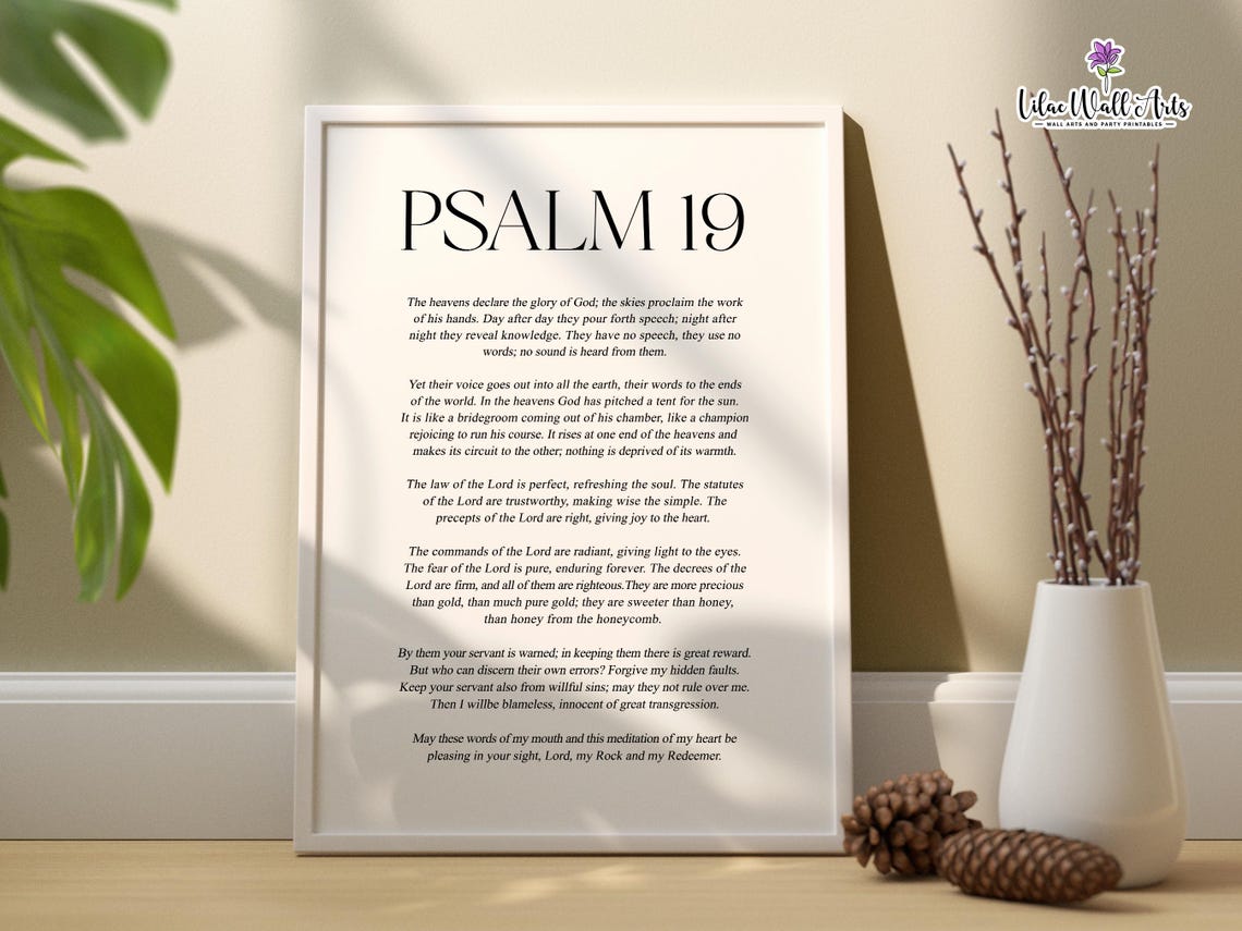 Psalm 19 The Heavens Declare Full Text Classic Minimalist Decor Poster - Image 2