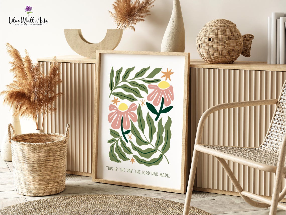 This Is The Day The Lord Has Made Floral Boho Scripture Poster - Image 2