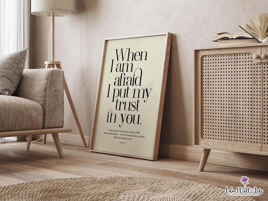 Psalm 56 Subtle Christian Art Boho Christian Print Boho Bible Verse Poster Scripture Wall Dcor Scripture Sign Bible Artwork - Image 3