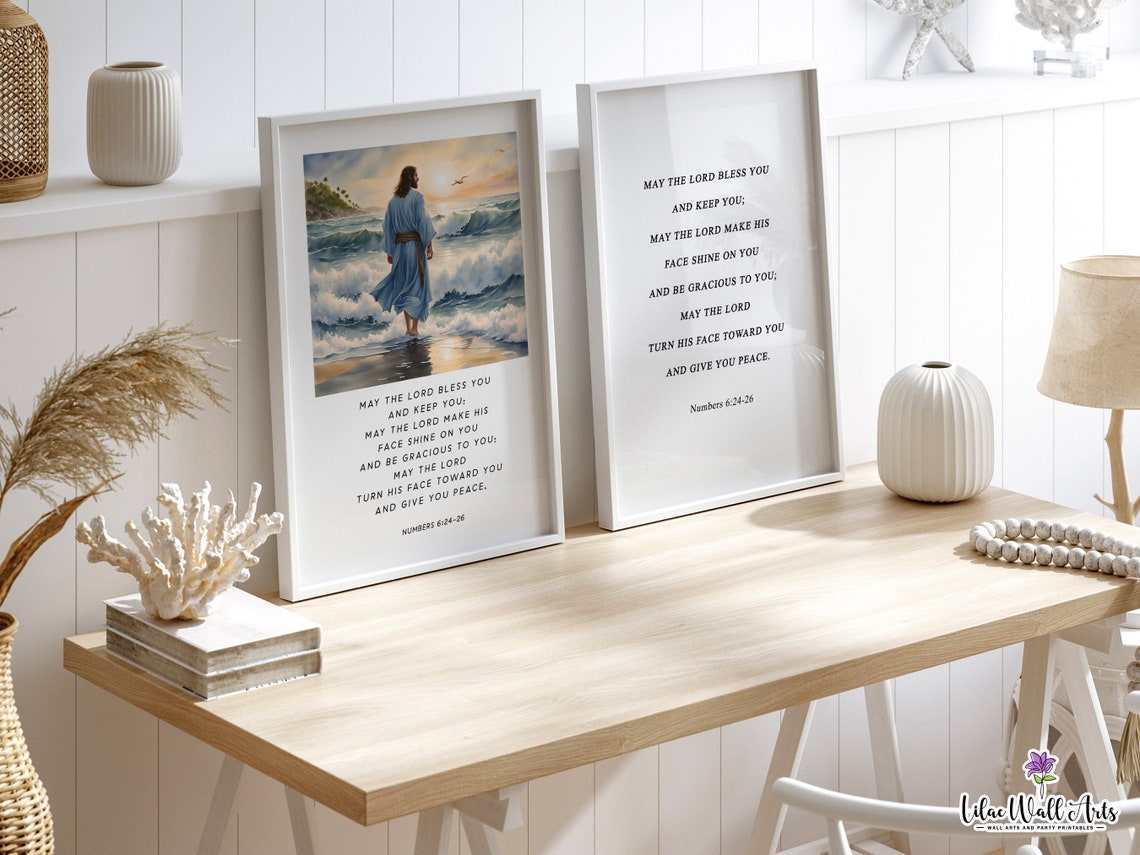 Subtle Christian Art Numbers 6 24 26 May The Lord Bless Priestly Blessing Floral Bible Verse Botanical Scripture Boho Christian Print - Image 4