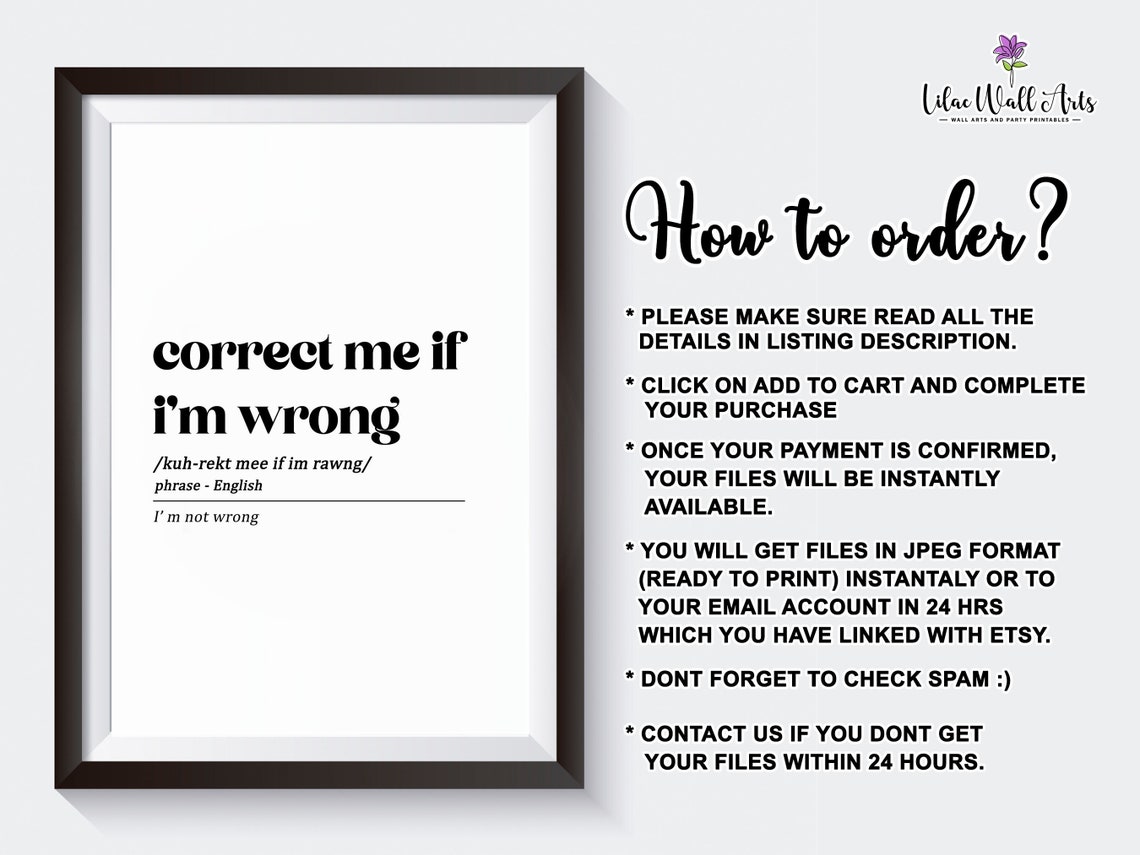 Correct Me If I Am Wrong Funny Definition Print for Office Wall - Image 2
