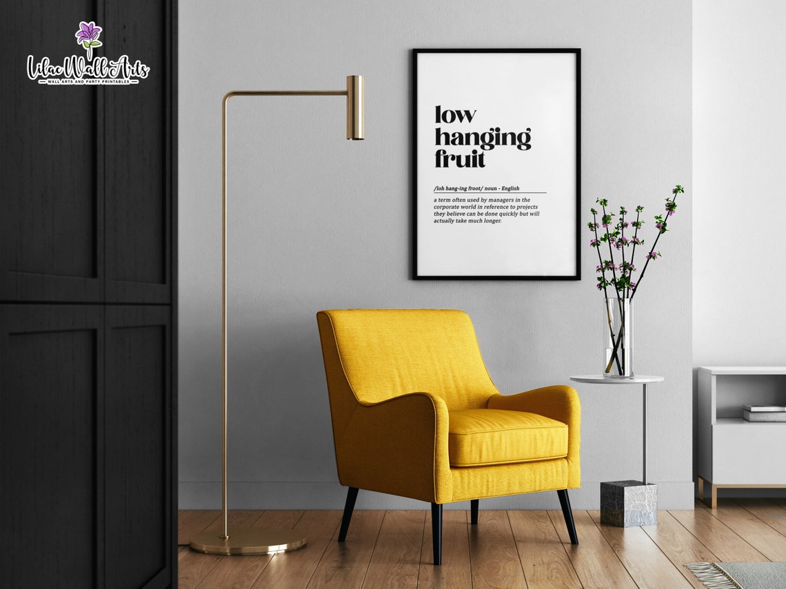 Low Hanging Fruit Definition Funny Corporate Jargon Typography Poster - Image 5
