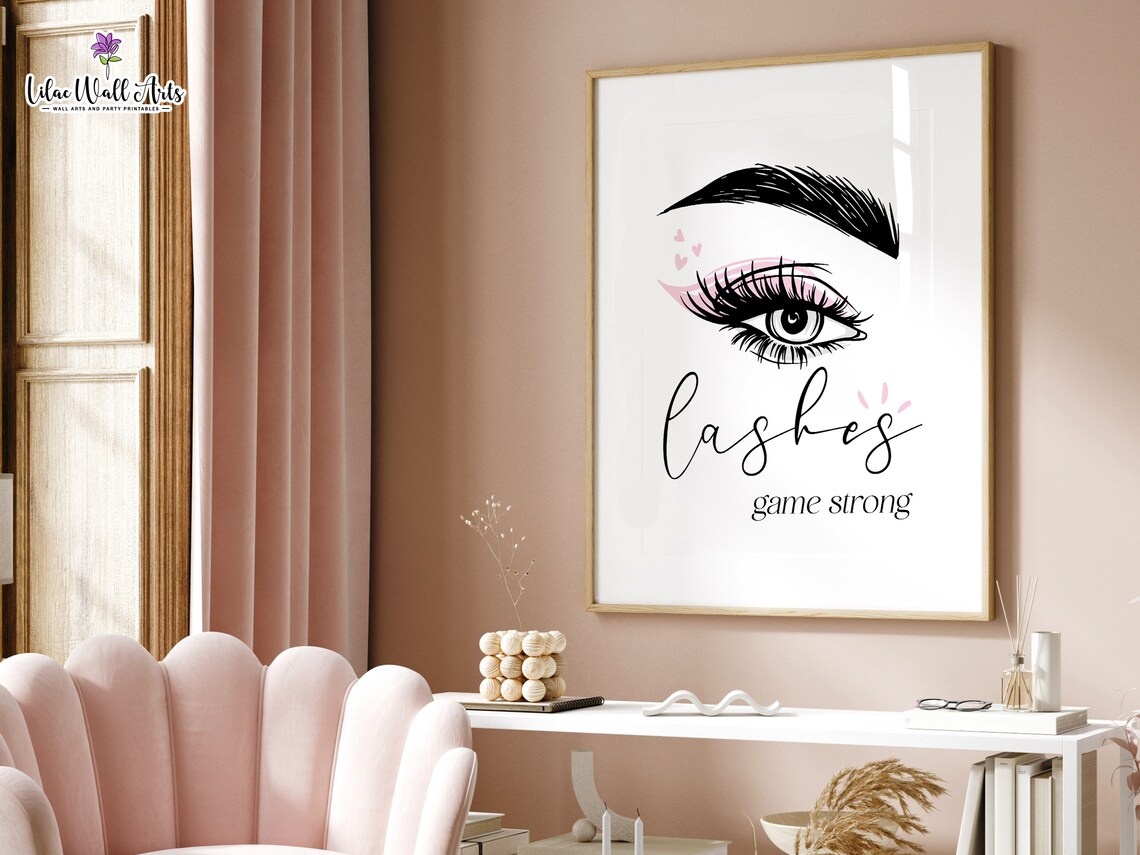 Lashes Game Strong Eyelash Beauty Salon Quote Lash Tech Poster - Image 4