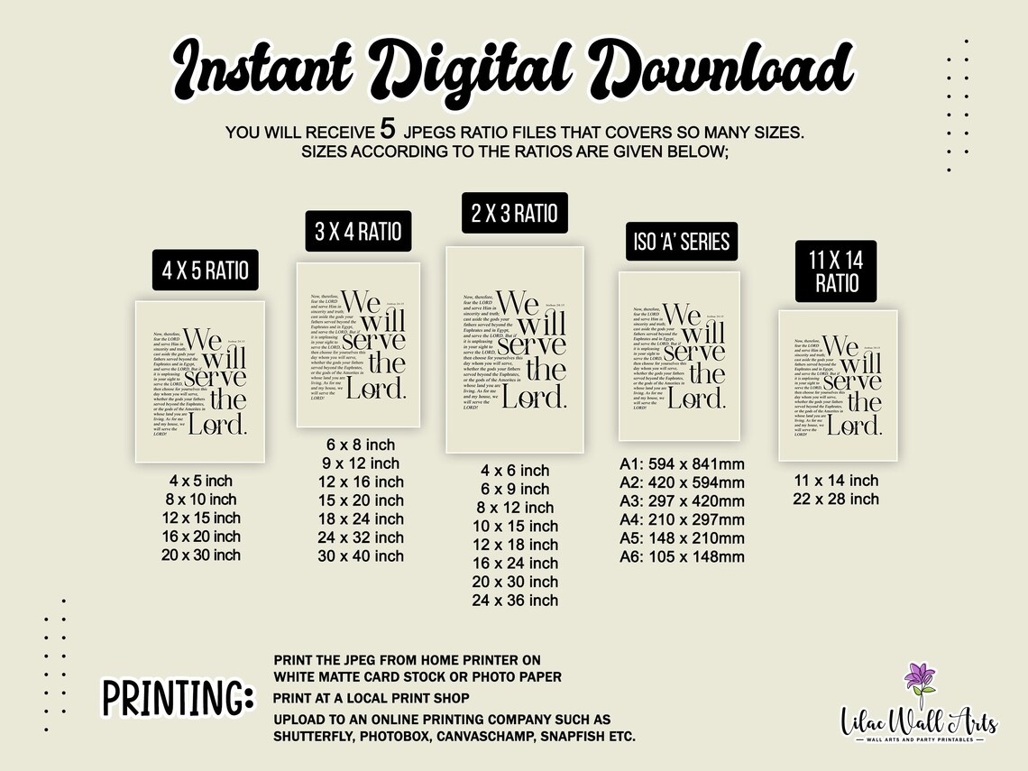 Joshua 24 15 Print As For Me And My House Will Serve The Lord Joshua Wall Art Modern Bible Art Christian New Home Christian Home Art - Image 2