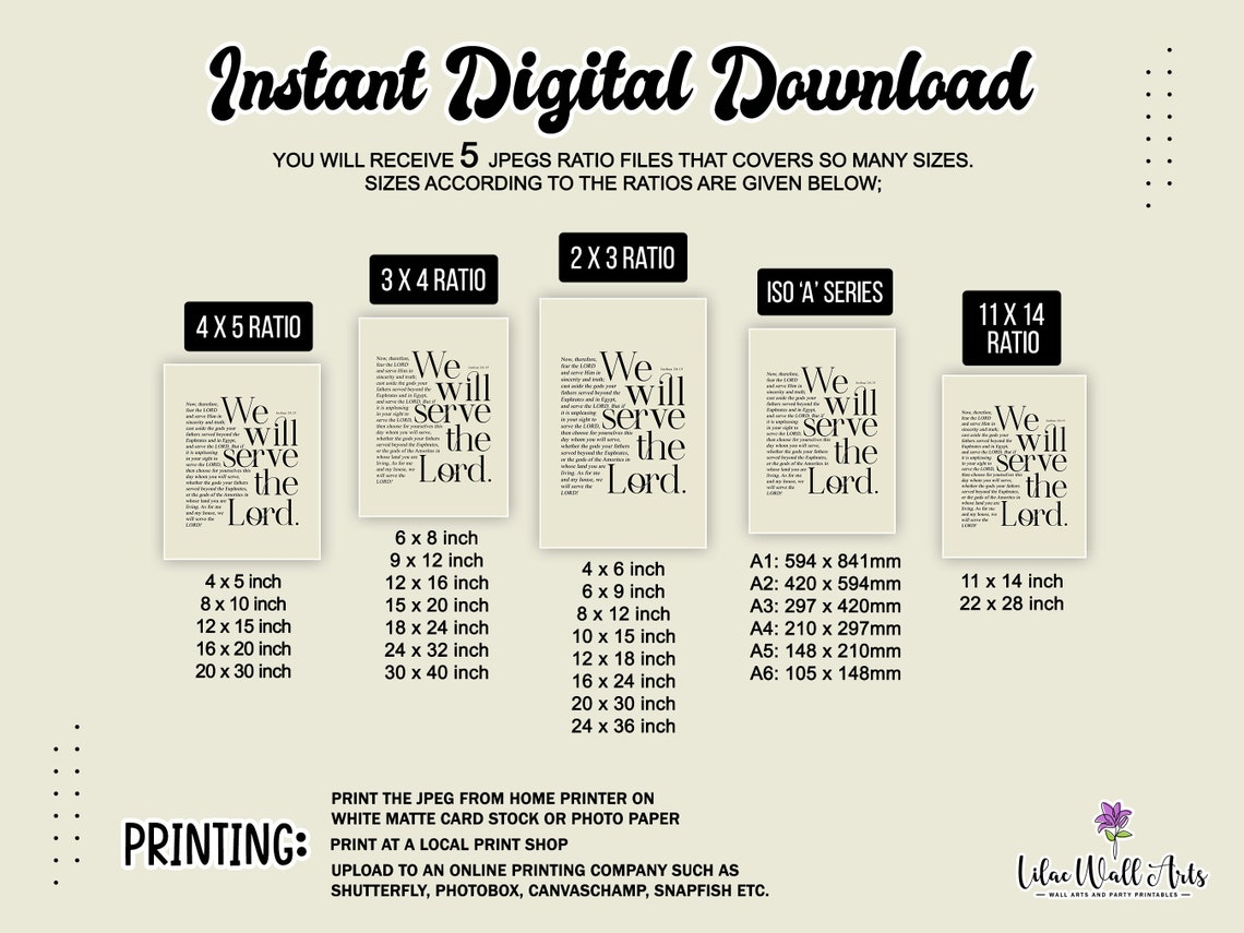 We Will Serve The Lord Joshua 2415 Bold Serif Scripture Home Poster - Image 2