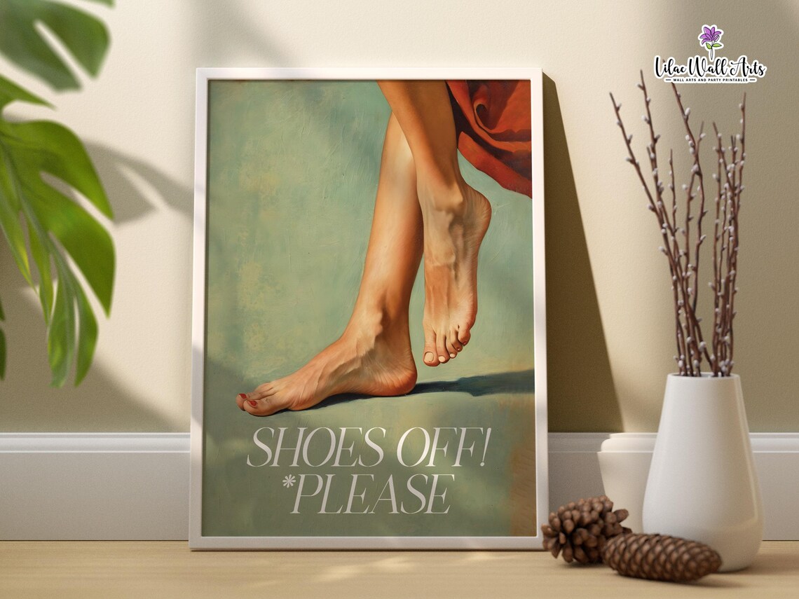 Please Remove Your Shoes Sign, Hallway Art Print - Image 3