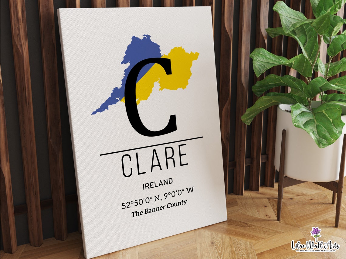 County Clare Ireland Print Ireland Art Irish Art Ireland Wall Art Map Of Ireland Map Cliffs Of Moher Counties Of Ireland Irish Counties - Image 6