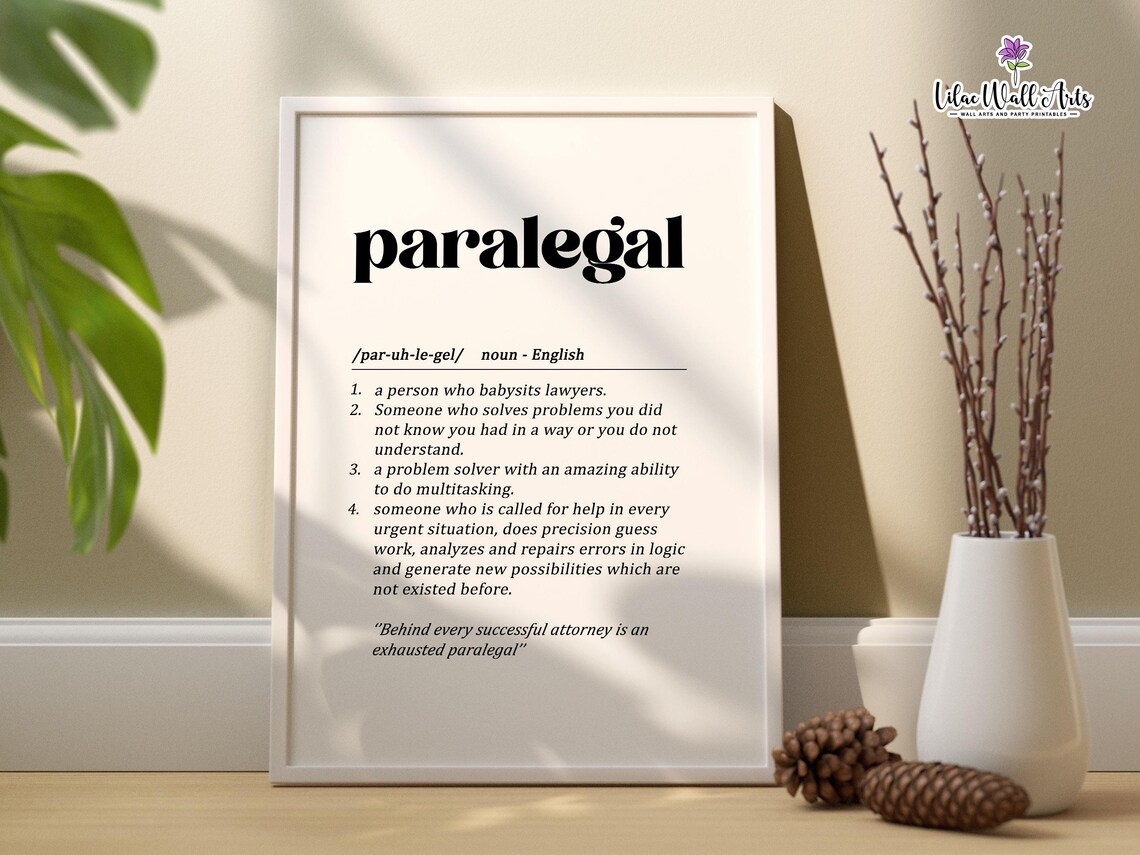 Paralegal Definition Lawyer Gift Wall Art Print - Image 5