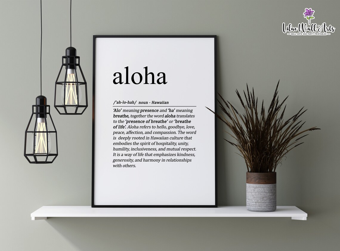 Aloha Definition Poster, Hawaiian Wall Decor - Image 4