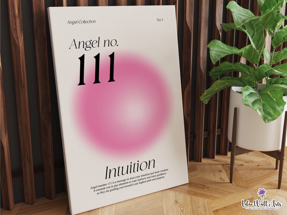 Angel Number 111 Intuition Rose Aura Trust Your Path Quote Poster - Image 2