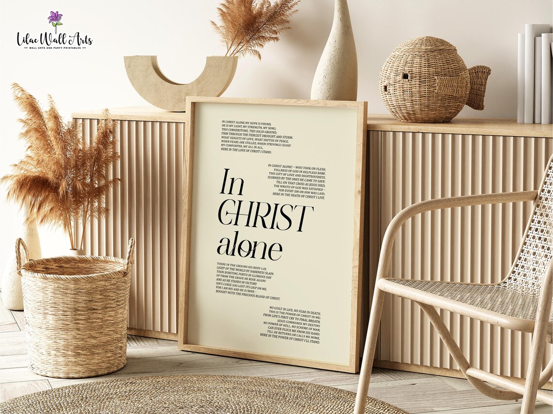 In Christ Alone Hymn Christian Music Art Print - Image 2