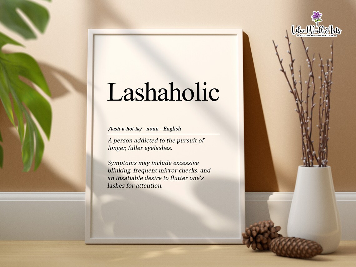 Lashaholic Definition Art Print, Beauty Salon Decor - Image 6