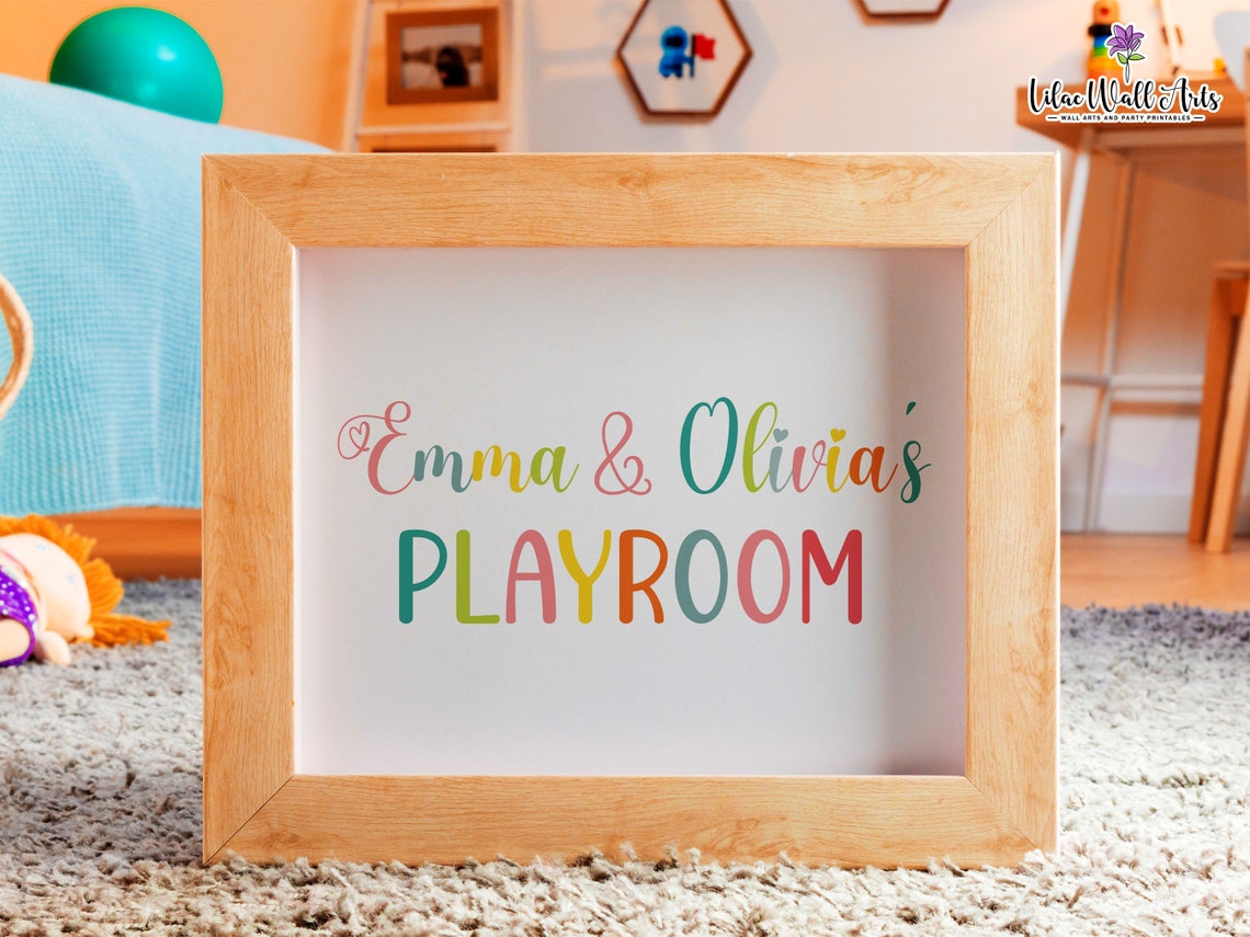 Personalized Playroom Playroom Wall Art Playroom Print Girls Room Prints Sisters Wall Art Girls Room Sign Girl Nursery