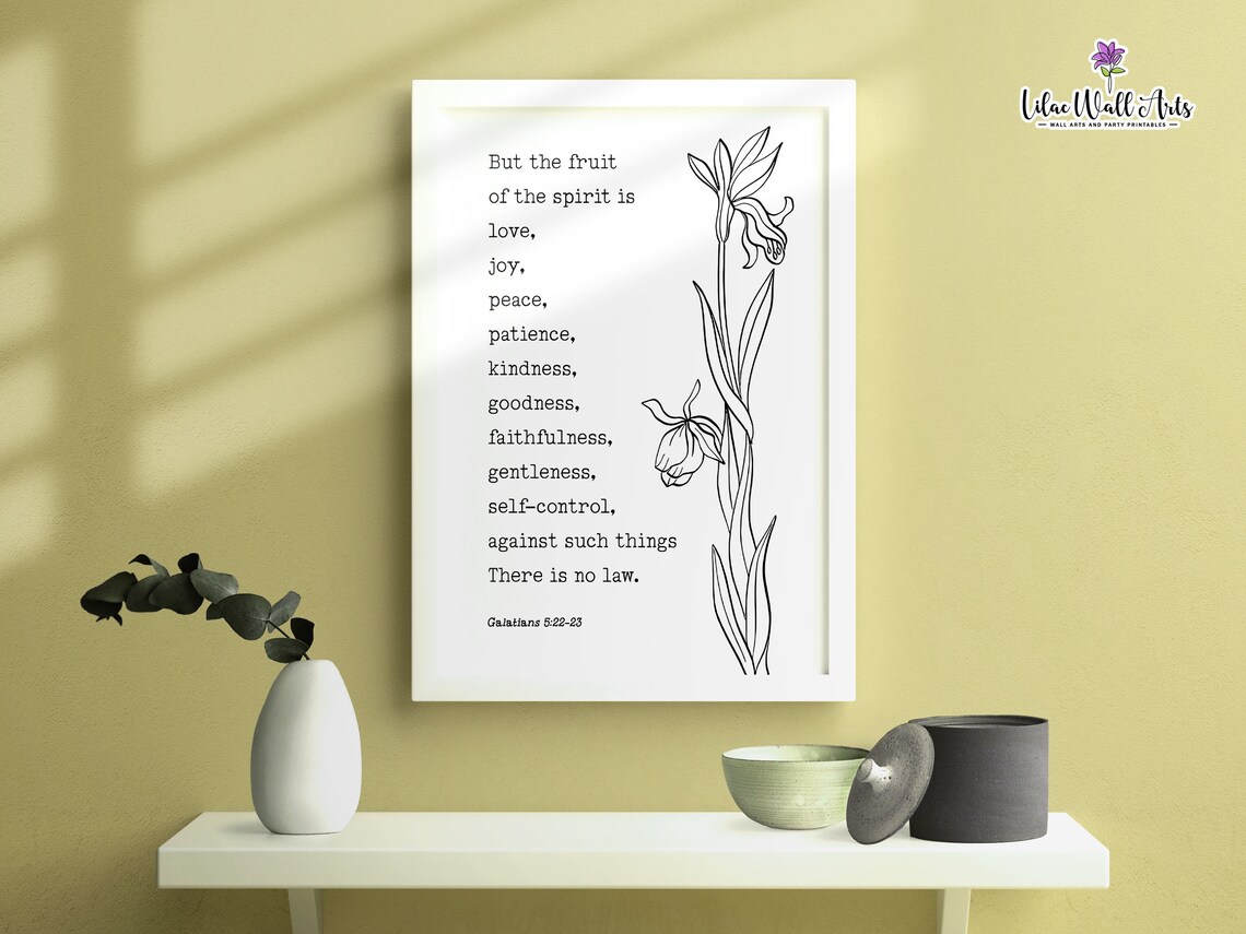 Fruit of the Spirit Galatians Botanical Line Art Scripture Print - Image 5