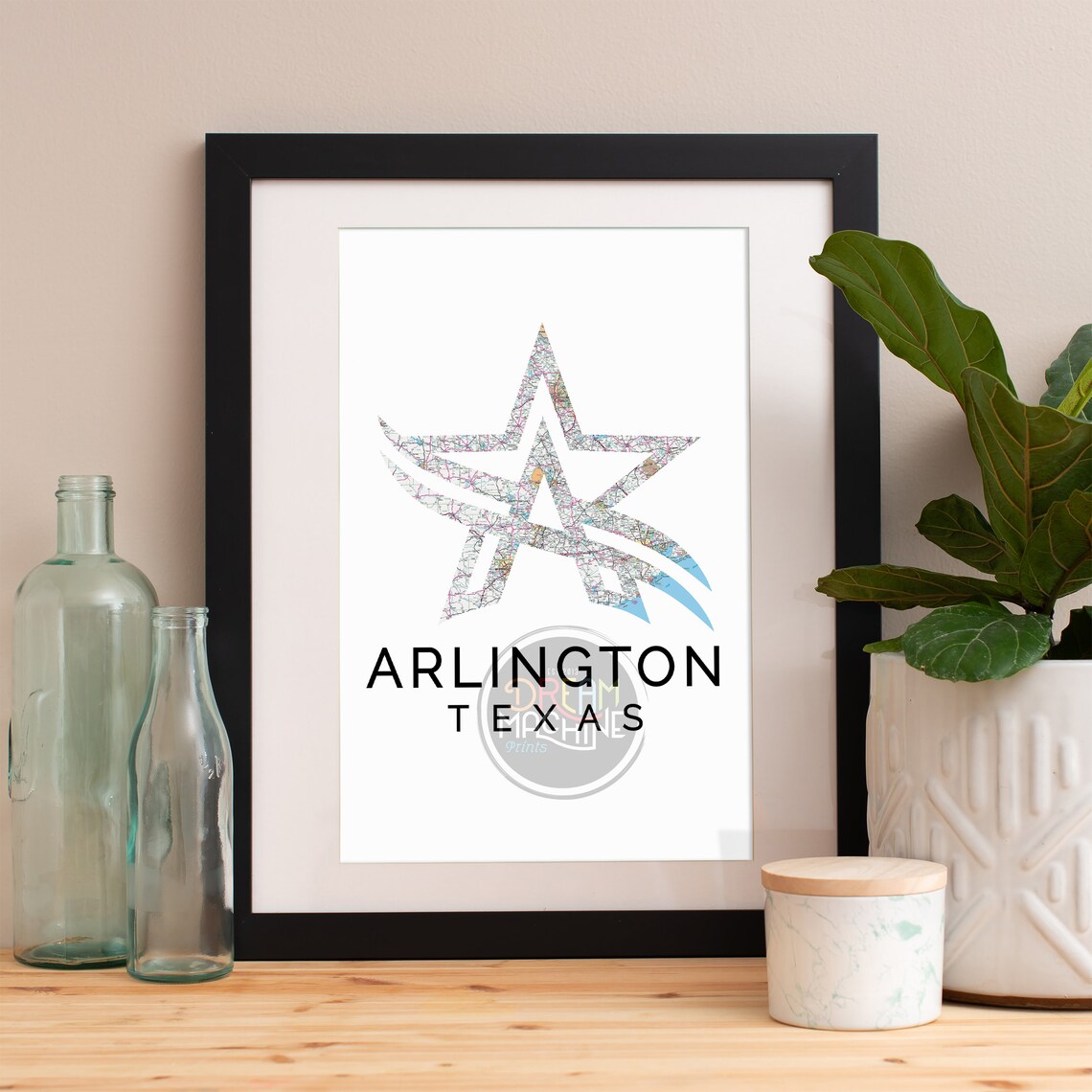 Arlington Skyline, Watercolor Travel Poster