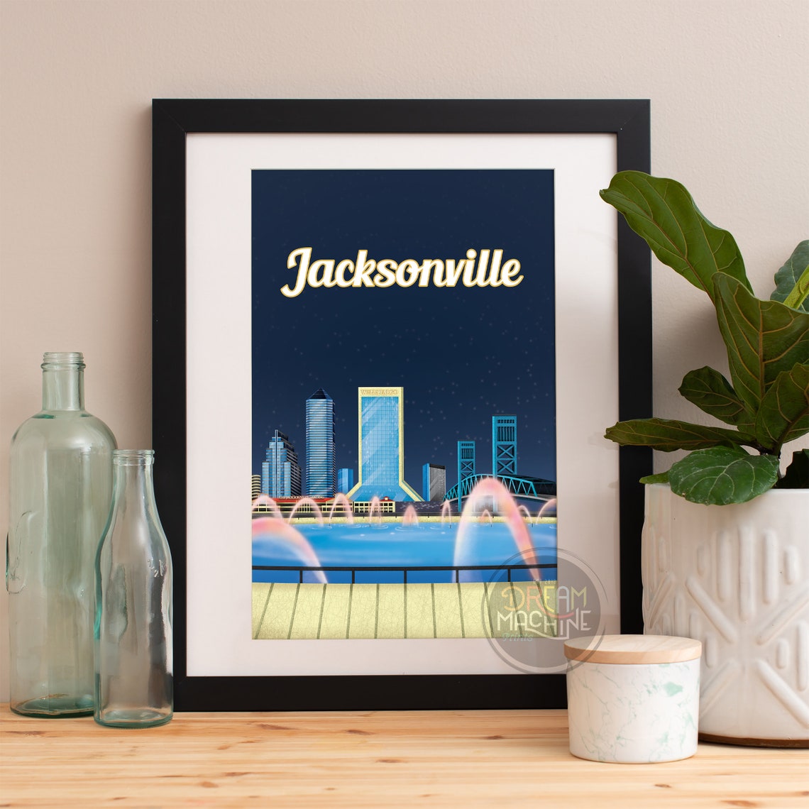Jacksonville Print Jacksonville Skyline Jacksonville Art Jacksonville Poster Jacksonville Watercolor Jacksonville Art Jacksonville
