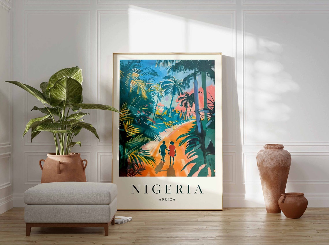 Nigeria Poster Nigeria Travel Print Africa Wall Art African Travel Print Tropical Decor Botanical Print Nigeria Gift - Image 3
