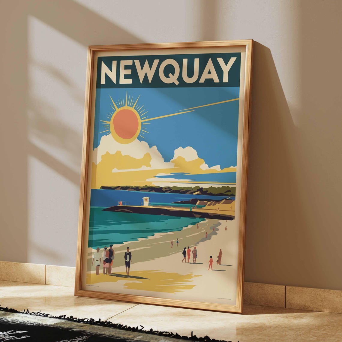 Newquay Print Coastal Travel Poster Cornwall Travel Print Coastal Wall Art Seaside Art Coastal Gift Uk Coast Art Uk Travel Poster - Image 2