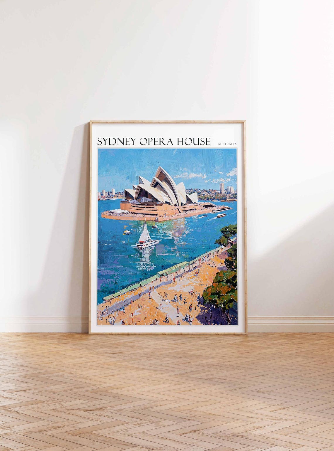 Sydney Opera House Australia Impressionist Sailboat Harbour Poster - Image 2