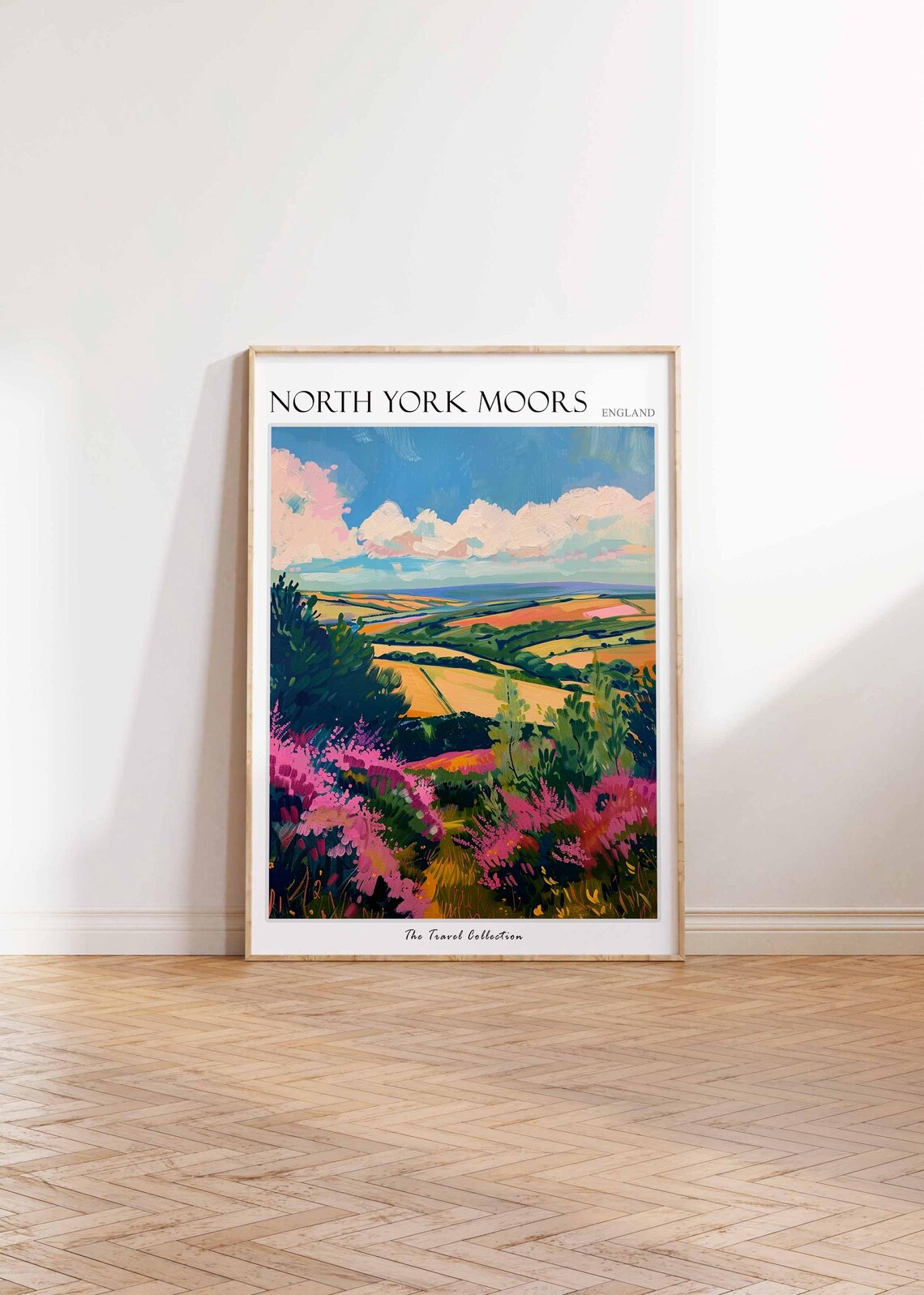 North York Moors Pink Heather Hills Colorful Countryside Poster - Image 2