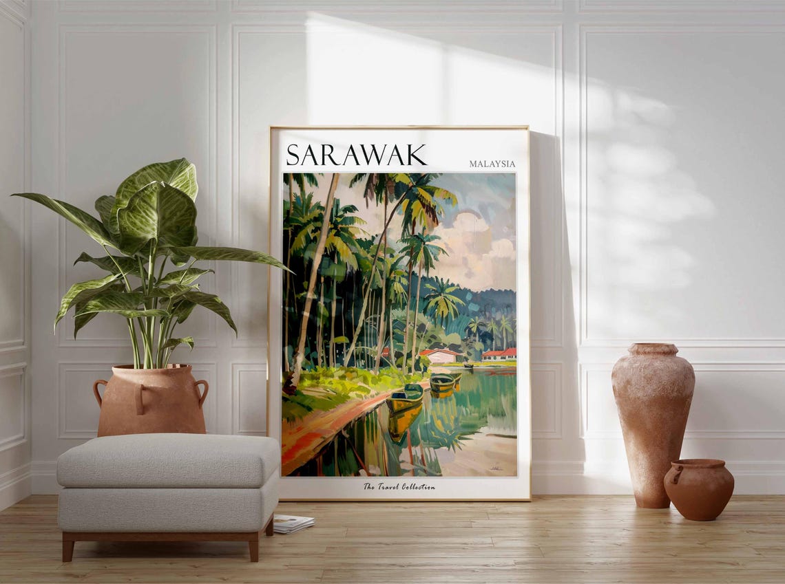 Sarawak Poster Malaysia Travel Print Malaysian Decor Asia Travel Poster Asian Wall Art Sarawak Gift Sarawak Travel Poster - Image 3