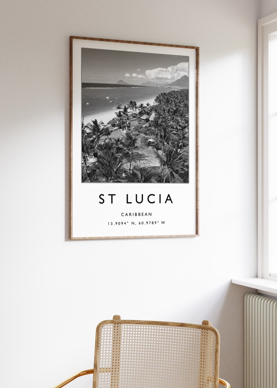 St Lucia Travel Print St Lucia Travel Poster Caribbean Travel Print Black And White Travel Poster Travel Art Travel Gift - Image 3