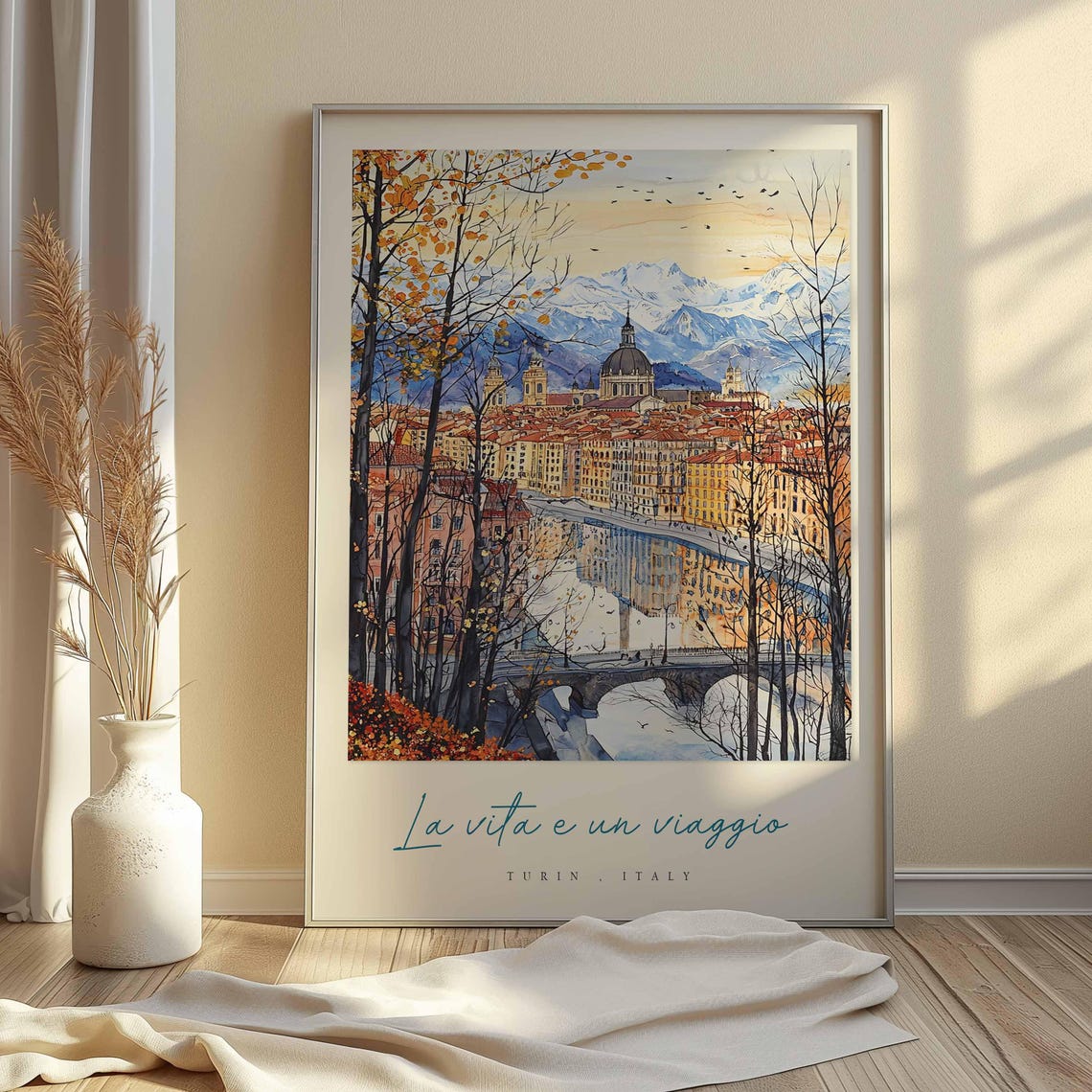 Turin Poster Italian Travel Print Turin Travel Art Turin Wall Art Italy Art Italy Travel Decor Italian Travel Gift - Image 2