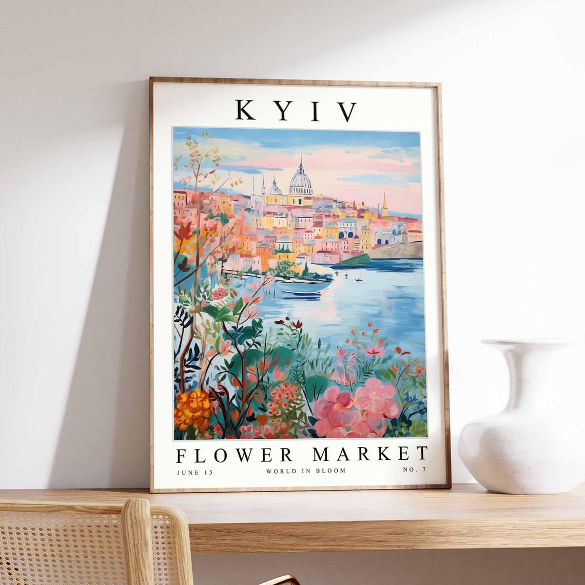 Kyiv Flower Market Poster Kyivprint Ukrainian Floral Wall Art Kyivfloral Decor Botanical Ukraine Print Europe Travel