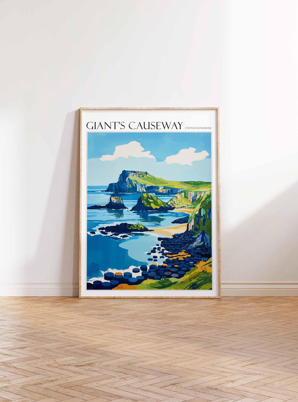 Giants Causeway Rocky Coastline Cliffs Scenic Seaside Art Poster - Image 3