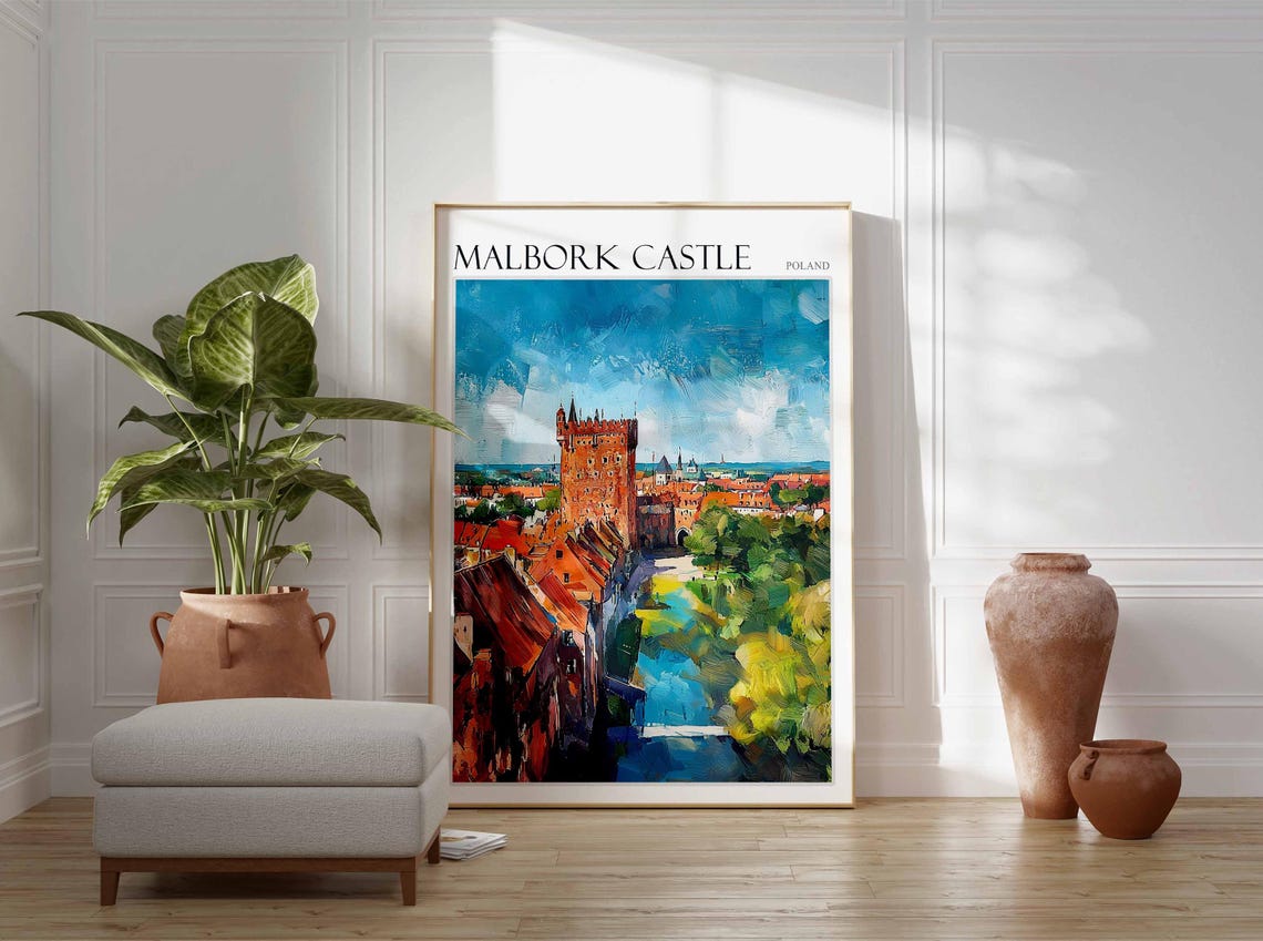 Malbork Castle Poland Tower Street Red Brick Old Town Art Poster - Image 3