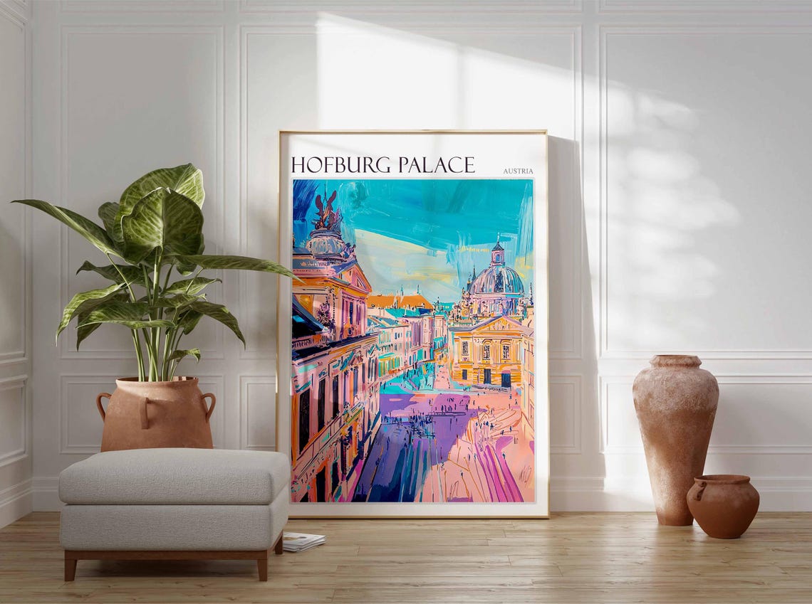 Hofburg Palace Poster Austria Travel Print Austrian Decor Europe Travel Poster European Wall Art Hofburg Palace Travel Poster - Image 2