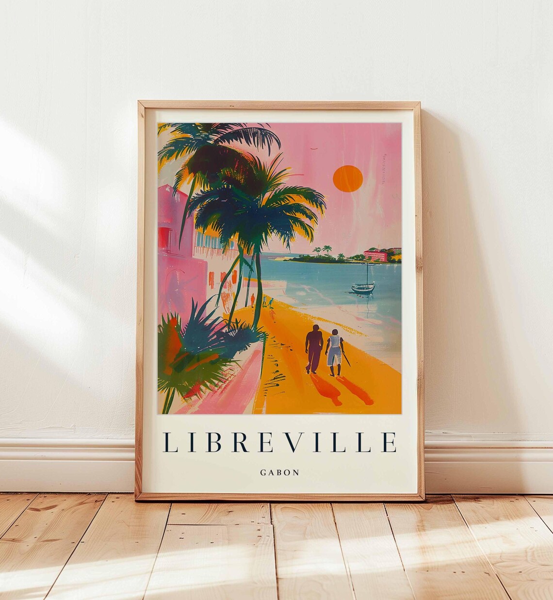 Libreville Gabon Travel Poster, Coastal City