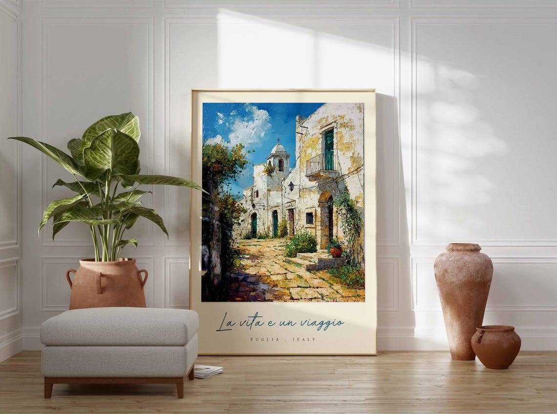 Puglia Poster Italian Travel Print Puglia Travel Art Puglia Wall Art Italy Art Italy Travel Decor Italian Travel Gift - Image 3