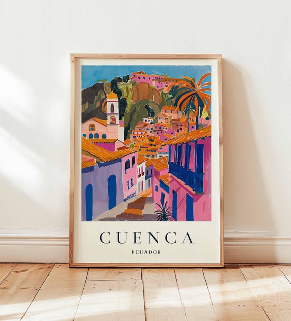 Cuenca Ecuador Poster Andean Colonial City Travel Print